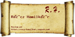 Rácz Hamilkár névjegykártya